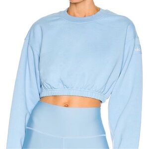 ALO Yoga Sky Blue Cropped Hoodie